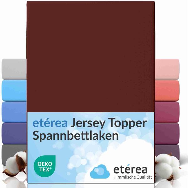 EtéRea Comfort Jersey Topper Lenzuolo Teso Bordeaux 200X200 - 200X220 Cm-image