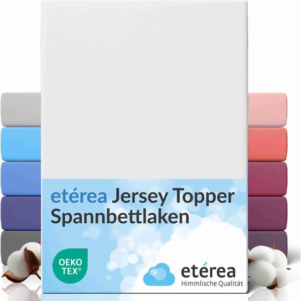 EtéRea Comfort Jersey Topper Lenzuolo Teso Bianco 180X200 - 200X200 Cm-image