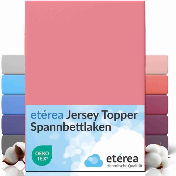 EtéRea Comfort Jersey Topper Lenzuolo Teso Rosa 180X200 - 200X200 Cm-image