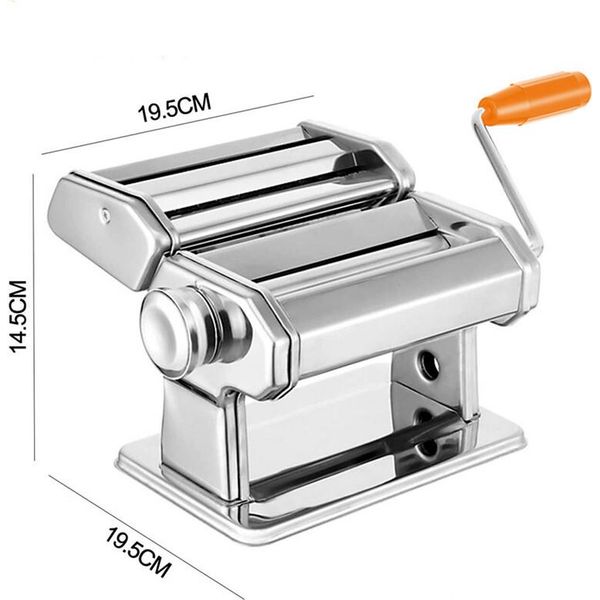 Macchina Per Pasta Jiubiaz, Macchina Per Pasta In Acciaio Inox, 7 Spessori Regolabili, Macchina Per Pasta Con 2 Taglierine, Per Spaghetti Lasagne Noodles-image