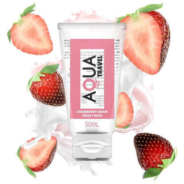 Aqua Travel Lubrificante A Base Acquosa Crema E Fragola - 50 Ml-image