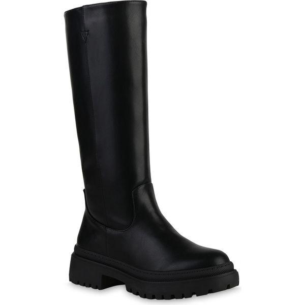 Van Hill Donna Stivali Con Plateau Leggermente Foderato Scarpe Con Suola Profilata 839581, Colore: Nero, Taglia: 36-image