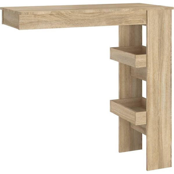Vidaxl Tavolo Bar A Parete Rovere Sonoma 102X45X103,5 Cm Materiale A Base Di Legno-image