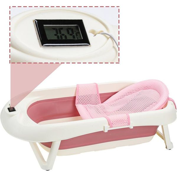 Vaschetta Da Bagno Per Bambini Jopassy Vaschetta Da Bagno Da Viaggio Ergonomica Pieghevole Con Termometro-image