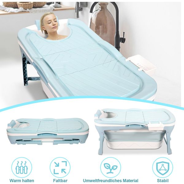 Fiqops 118Cm Vasche Da Bagno Pieghevoli Vasche Da Bagno Mobili Per Adulti Vasche Da Bagno Per Bambini Vasca Da Bagno Pieghevole Indipendente Vasca Da Doccia Portatile Vasca Da Bagno-image