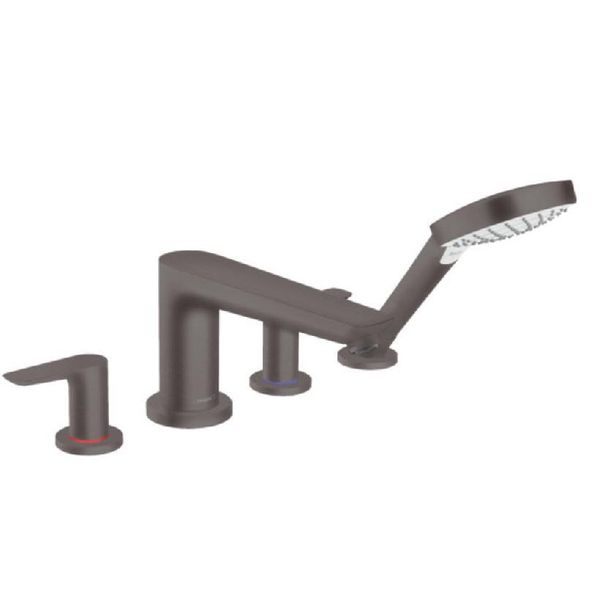 Hansgrohe Talis E - Miscelatore Per Bordo Vasca, Installazione 4 Fori, Cromo Nero Spazzolato 71748340-image