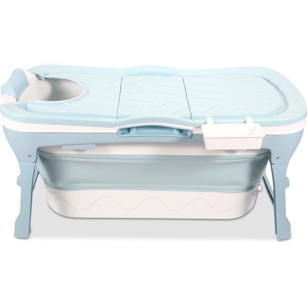 Jopassy Vasca Da Bagno Pieghevole 118X60X50Cm Per Il Relax Degli Adulti | 118X60X50Cm | Ideale Per I Bagni Piccoli | Vasca Da Bagno Pieghevole Mobile Da Allestire-image