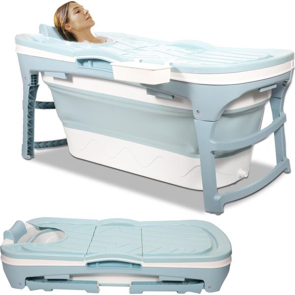 Vasca Da Bagno Per Adulti Jopassy - Vasca Da Bagno Pieghevole - Vasca Da Bagno Mobile - Sauna Termale - Adatta Per Adulti - 118 Cm-image