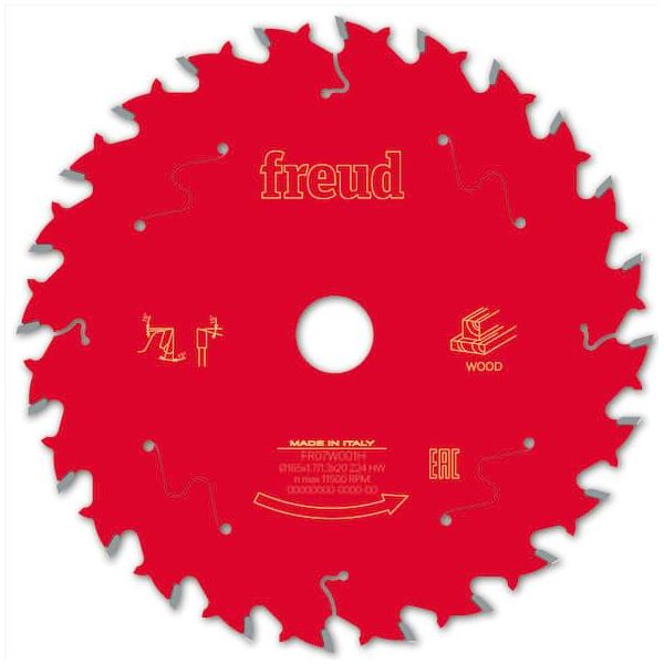 Lama Per Sega Circolare A Batteria Freud Hm - 165 X 1,7/1,3 X 20 Z24 Wz-image