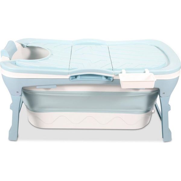 Jopassy Vasca Da Bagno Pieghevole Per Adulti Vasca Da Bagno Pieghevole Per La Doccia Per Adulti Spa Blu 118X60X50Cm-image