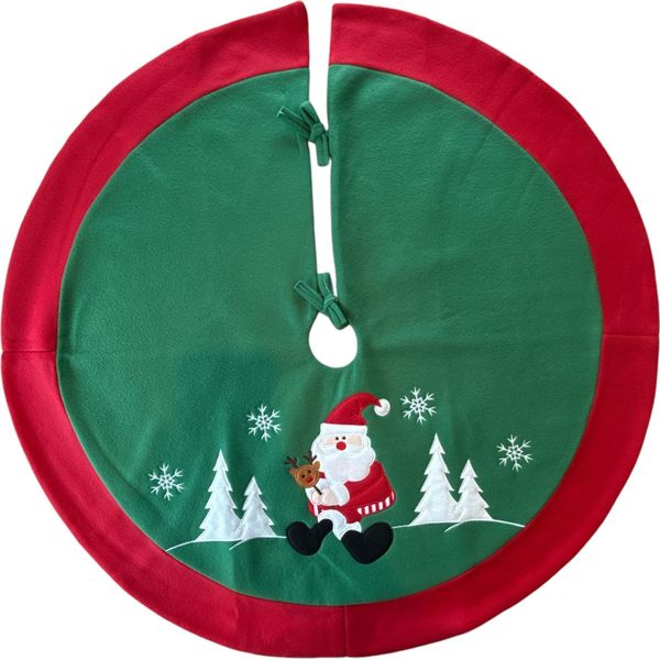 Lussuosa Gonna Rotonda Per Albero Di Natale - Coperta Per Albero Di Natale - Coperta Per Albero - Babbo Natale - 90 X 90 Cm-image