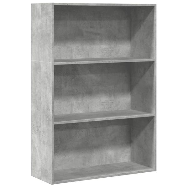 Libreria In Cemento Grigio 80X30X114 Cm Materiale A Base Di Legno-image