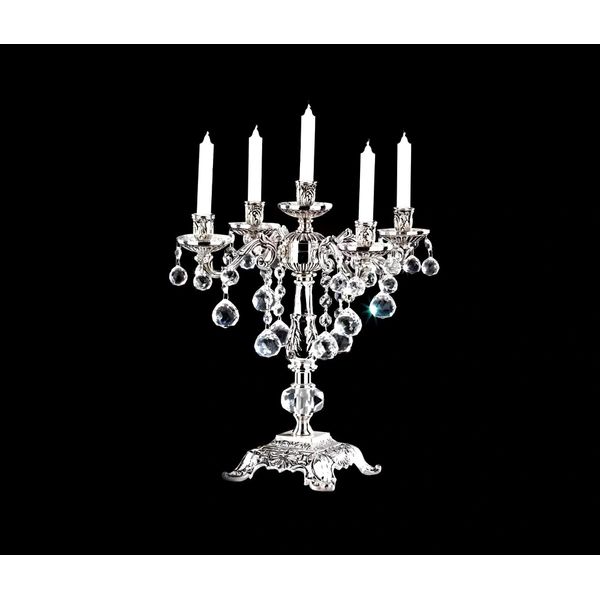 Candeliere Candeliere Candeliere Candeliere Portacandele Elegante Argento Arte-image