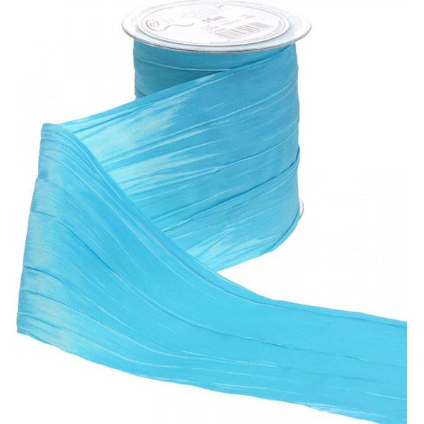 Nastro Da Tavola Crash Turchese 100Mm X 15M - Nastro Decorativo Festivo Runner Da Tavola Turchese Matrimonio-image