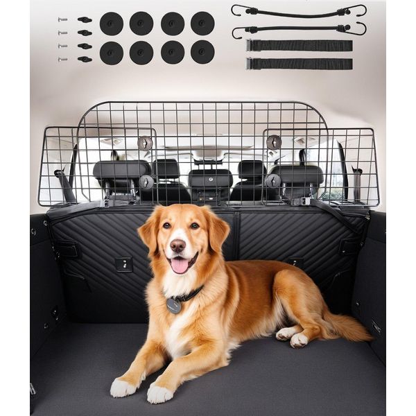 Barriera Per Cani Barriera Per Auto Barriera Per Animali Domestici Parete Divisoria Regolabile 1525 Mm-image