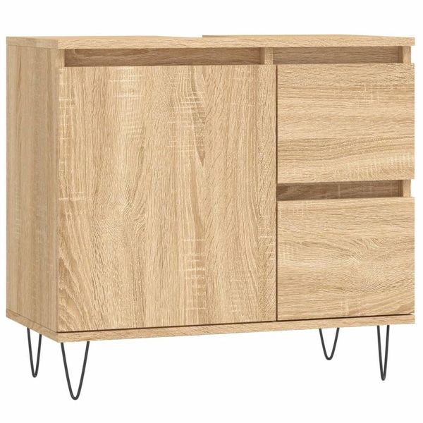 Syfax™ Armadietto Da Bagno Rovere Sonoma 65X33X60 Cm Legno Multistrato-image