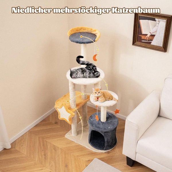 Tiragraffi Per Gatti Con Cuccia Per Gatti E Sedile In Peluche, Giocattoli, Giocattoli E Piattaforme 60 X 41 X 128 Cm-image