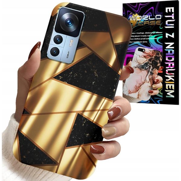 Custodia Per Xiaomi 12T / 12T Pro - Design Elegante Oro + Hydrofilm-image