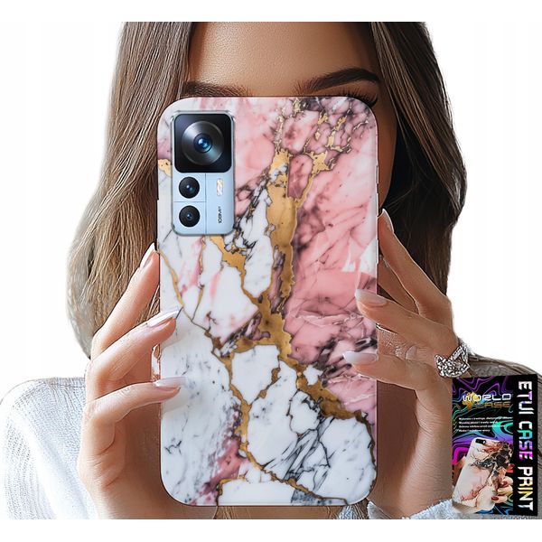 Custodia Per Xiaomi 12T / 12T Pro - Marmo Rosa E Bianco, Motivi In Pietra-image