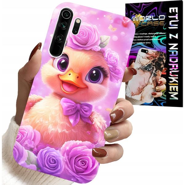 Custodia Per Xiaomi Note 8 - Simpatica Anatra, Anatra Su Sfondo Rosa-image