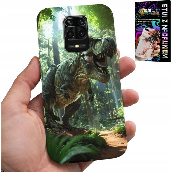 Custodia Per Xiaomi Note 9 Pro / 9S - Dinosauro Tiranosauro + Vetro-image