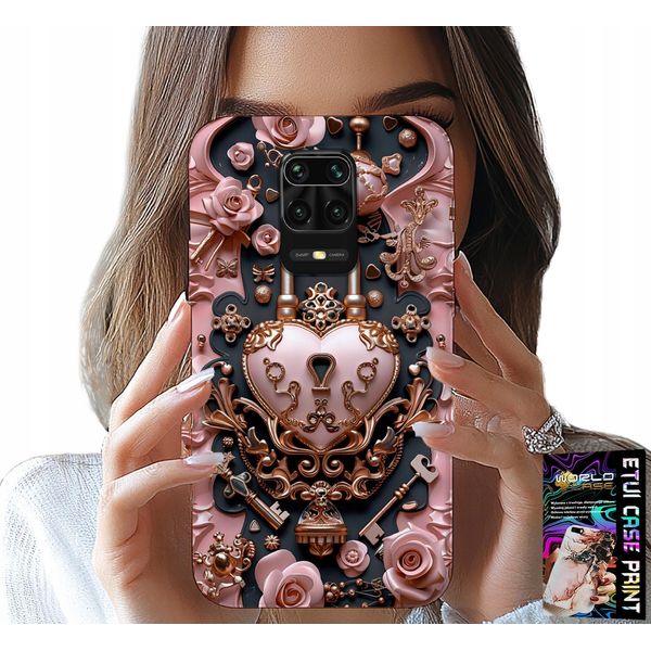 Custodia Per Xiaomi Note 9 Pro / 9S - Femminile, Modelli Di Moda, Lucchetto Cuore Rosa-image