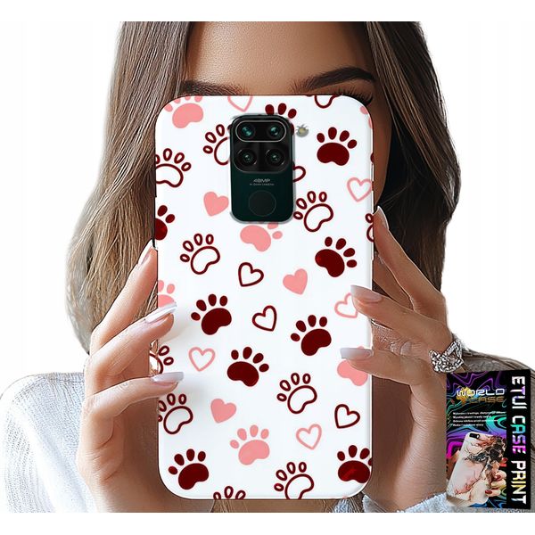 Custodia Per Xiaomi Note 9 - Zampe Di Cane Su Sfondo Bianco, Cane, Gatto, Orsacchiotto-image
