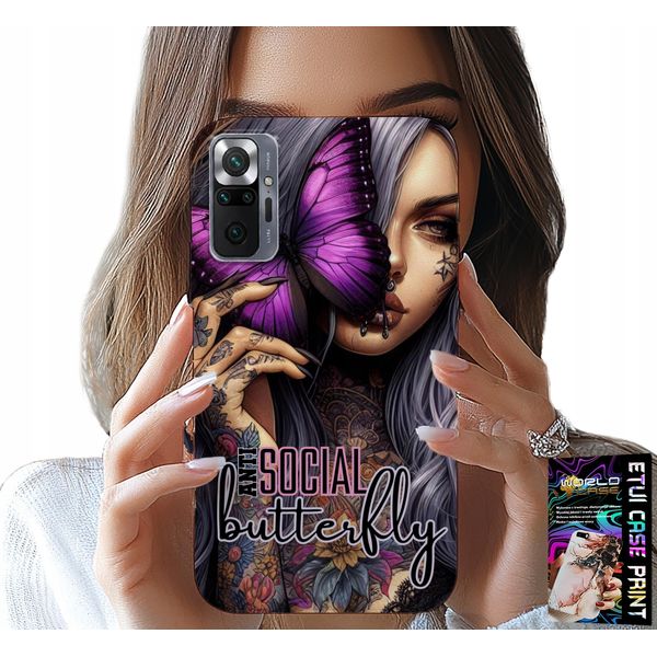 Pouzdro Pro Xiaomi Note 10 Pro - Anti Social Butterfly Farfalla Rosa + Sklo-image