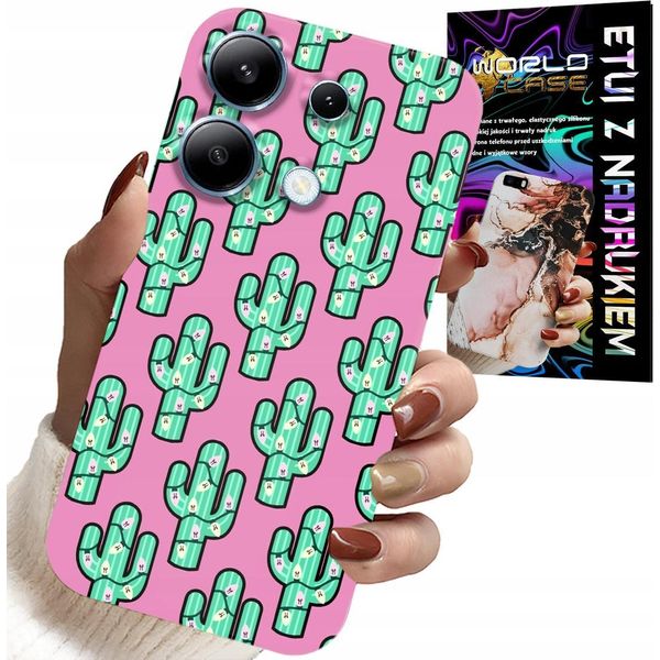 Cover Per Xiaomi Note 14S - Cactus, Cactus Su Sfondo Rosa + Foil-image
