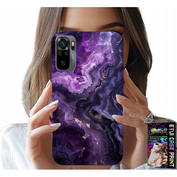 Caso Per Xiaomi Nota 10 / 10S - Viola Marmo Moda Signore + Vetro-image