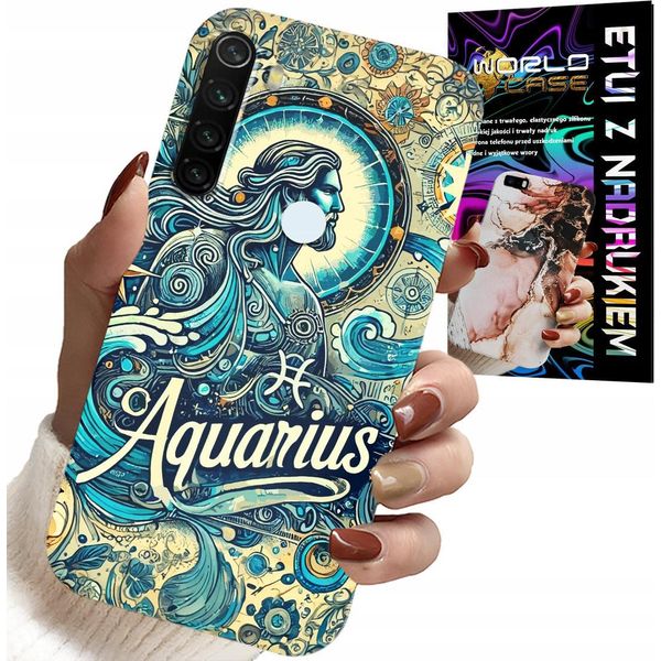 Custodia Per Xiaomi Note 8T - Segno Zodiacale, Acquario, Lato Posteriore Astronomico-image