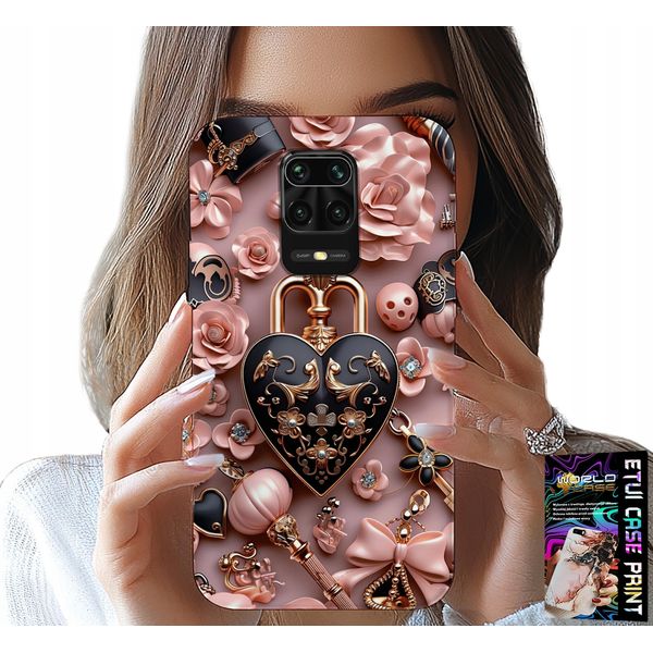 Pouzdro Pro Xiaomi Note 9 Pro / 9S - Design Femminile Lucchetto Cuore Caso + Sklo-image