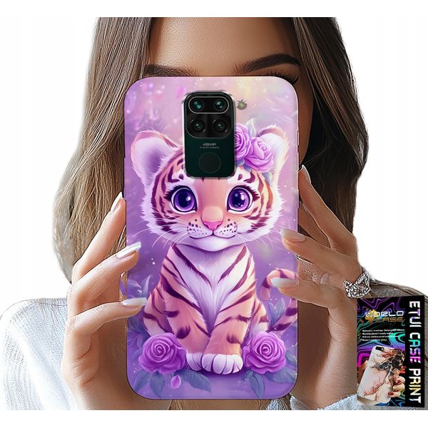 Custodia Per Xiaomi Note 9 - Simpatica Tigre Su Sfondo Rosa + Vetro-image