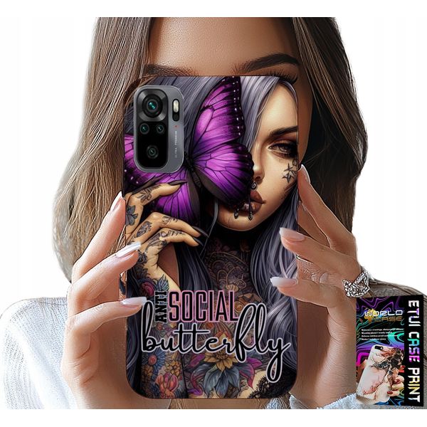 Pouzdro Pro Xiaomi Note 10 / 10S - Anti Social Farfalla Rosa Farfalla + Sklo-image