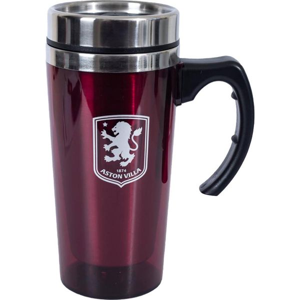 Aston Villa Fc - Tazza Da Viaggio, Manico, 450Ml TA14072 (Taglia Unica) (Vino Rosso)-image