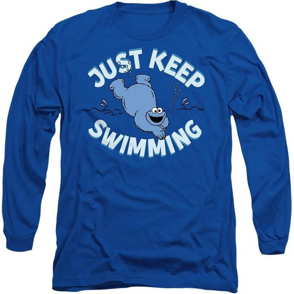 Sesame Street - Maglietta "Just Keep Jumping"" Per Uomo/Donna Unisex, Manica Lunga TV26904 (S) (Royal Blue)"-image