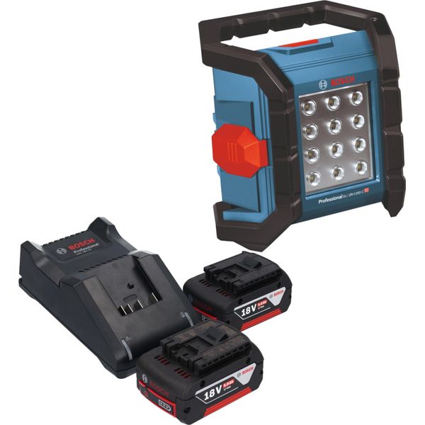 Faro Da Cantiere A Batteria Bosch Gli 18V-1200 C Professional 18 V 1200 Lm + 2 Batterie Da 5,0 Ah + Caricabatterie-image
