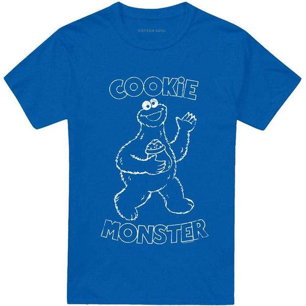 Sesame Street - Maglietta "Simple Cookie"" Per Uomo/Donna Unisex TV27019 (3XL) (Blu Reale)"-image