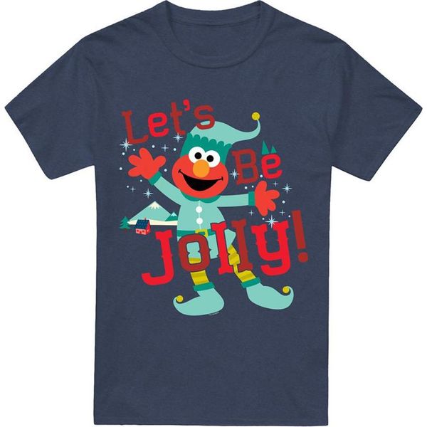 Sesame Street - Maglietta "Deck The Halls"" Per Uomo/Donna Unisex, Screziata, Design Natalizio TV26624 (3XL) (Blu)"-image
