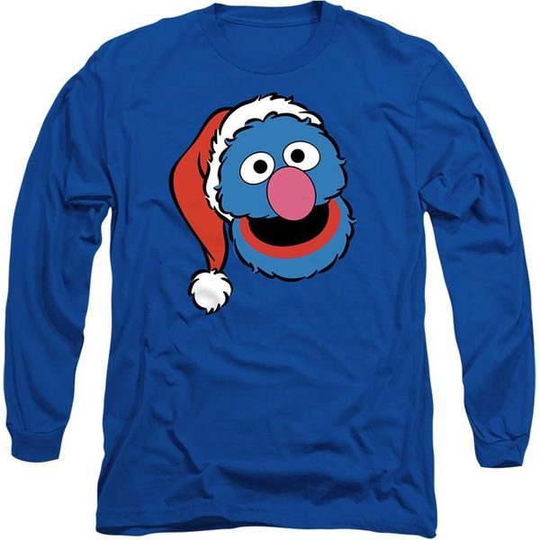Sesame Street - T-Shirt Unisex Uomo/Donna, Design Natalizio, Manica Lunga TV26684 (S) (Blu Reale)-image