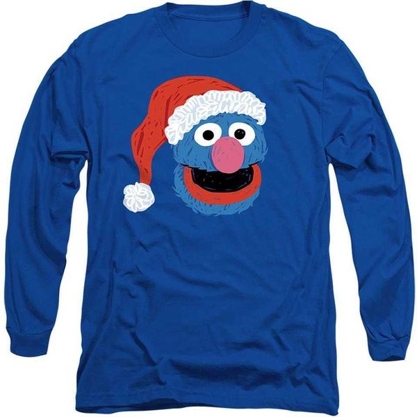 Sesame Street - Maglietta Per Uomo/Donna Unisex, Disegno Natalizio, Manica Lunga TV26651 (Xl) (Blu Royal)-image