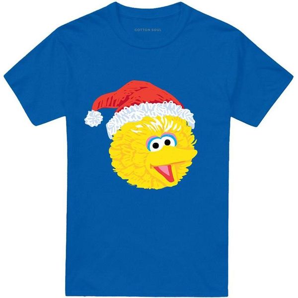 Sesame Street - Maglietta Per Uomo/Donna Unisex, Disegno Natalizio TV26641 (Xxl) (Blu Reale)-image