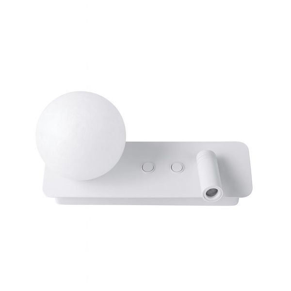 Applique Da Parete Con Luce Da Lettura Led 3W 2800K E Globo In Vetro Stampato G9 “Domo”-image