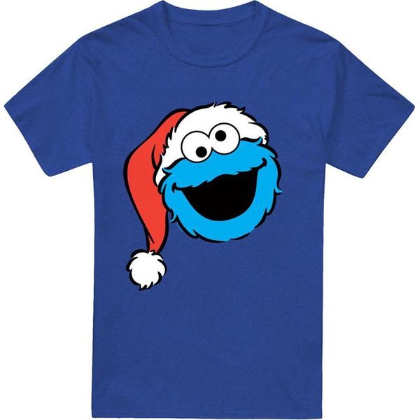 Sesame Street - Maglietta Da Uomo/Donna Unisex, Screziata, Disegno Natalizio TV26605 (Xl) (Blu Reale)-image