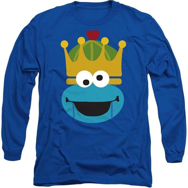 Sesame Street - T-Shirt Unisex Uomo/Donna, Design Natalizio, Manica Lunga TV26629 (L) (Blu Reale)-image