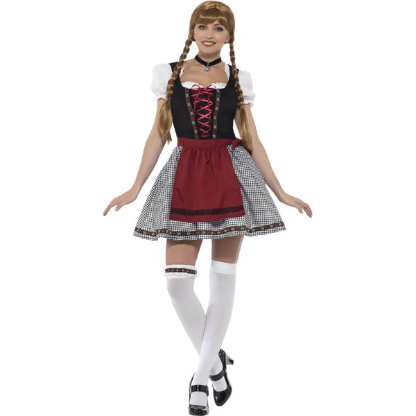 Smiffys - Costume Bavarese Da Donna "Flirty Frulein"" SM2146 (S) (Nero/Rosso Vino)"-image