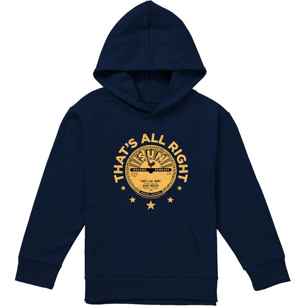 Sun Records - Felpa Con Cappuccio "Elvis Presley Thats All Right Youth"" Per Bambini TV25515 (116) (Navy)"-image