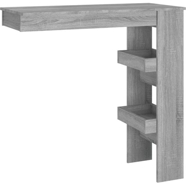 Vidaxl Tavolo Da Bar A Parete Grigio Sonoma 102X45X103,5 Cm Materiale A Base Di Legno-image