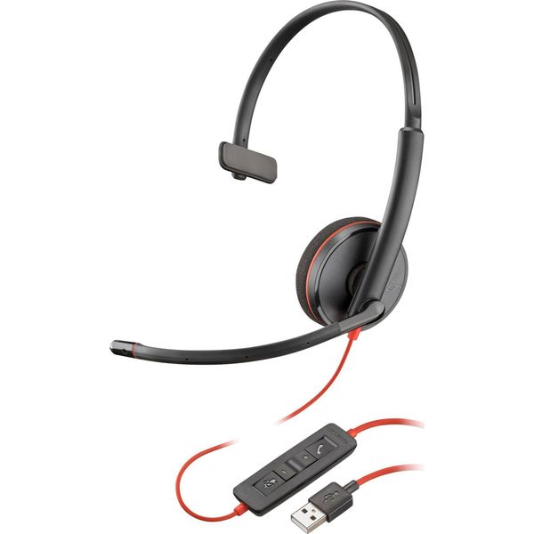 Hp Inc. Poly Blackwire 3210 - Serie Blackwire 3200 - Cuffia Auricolare - On-Ear - Cablata - USB-A - Nero - Certificata Skype-image