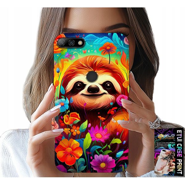 Custodia Per Huawei Y7 2018 - Disegni Di Animali Koala Colorati + Vetro-image